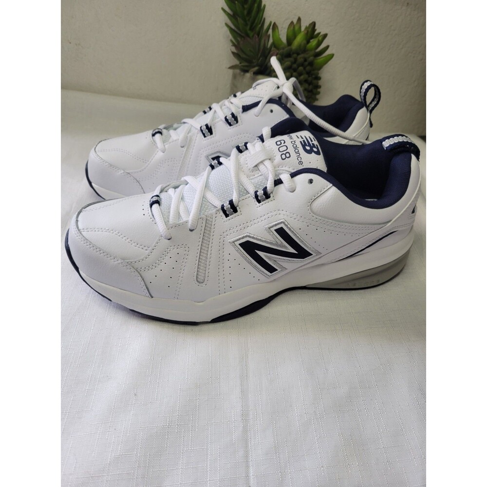 New Balance 608 V5 Mens Training Shoes White Navy MX608WN5 Size 9  4E Extra Wide